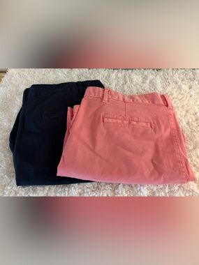 GAP Girlfriend Chino Short SZ 16   1 Pink and  1 Blue BOTH for $18